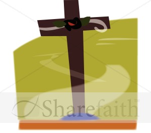 Cross with Rose and Path