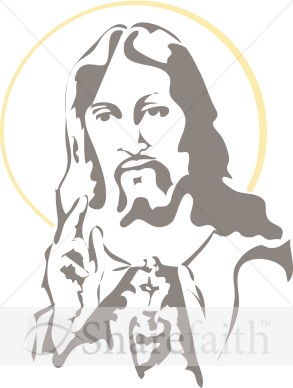 Portrait of Jesus with halo