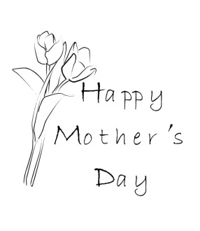 Mothers Day Flowers in Black and White