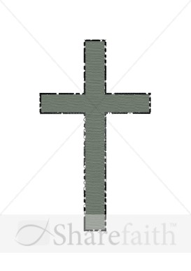 Green Cross with Outline