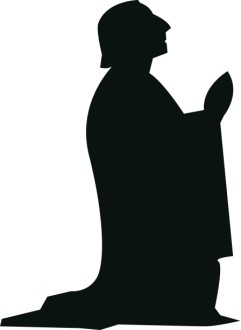 Kneeling Silhouette Male in Prayer