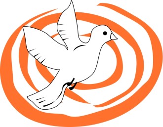 Dove with Orange Swirls
