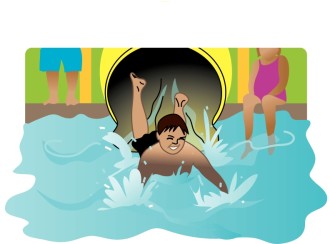 Boy on the Waterslide