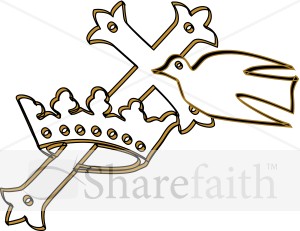Cross in a Crown with Dove