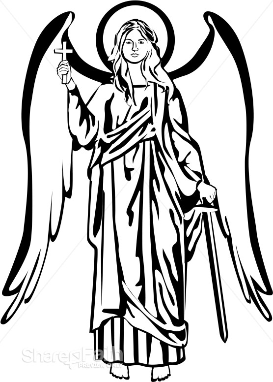 Black and White Angel Picture Angel Clipart