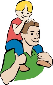 Father Carrying Son on Shoulders