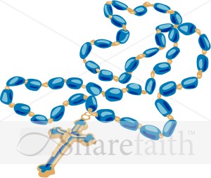 Rosary with Blue Beads and Gold