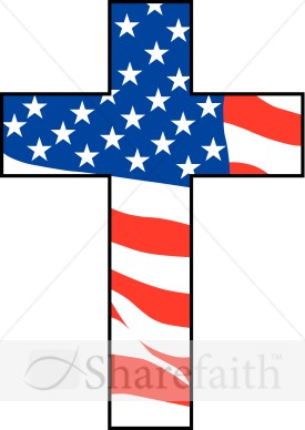 Cross with American Flag