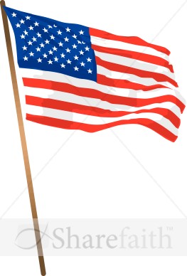 American Flag with a Pole