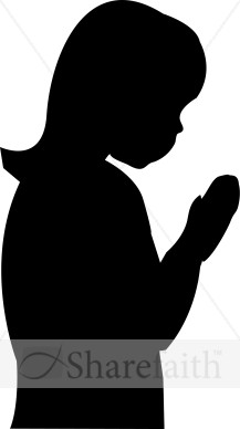 girl praying silhouette