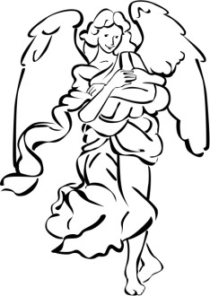 Nativity Angel in Black and White
