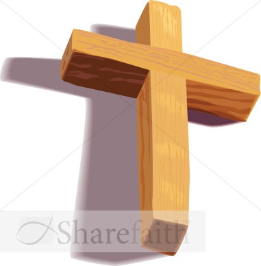 Wooden 3D Cross with Shadow