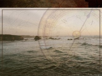 Ocean with Map and Compass