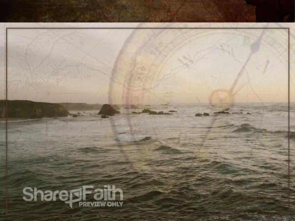 Ocean with Map and Compass