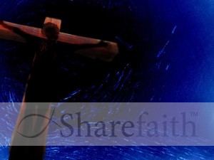 Sinless Sacrifice on Dark Blue
