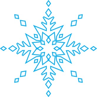 Blue Ice Crystal Snowflake