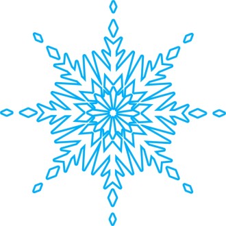 Circular Crystal Blue Snowflake
