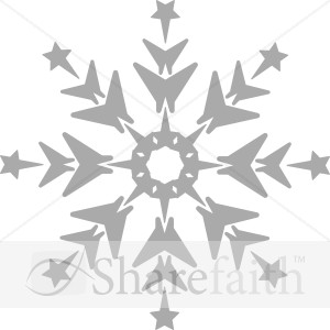Grayscale Snowflake Clipart