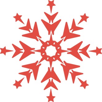 Bright Red Snowflake