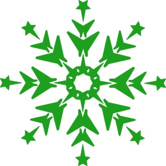 Green Wintry Snowflake