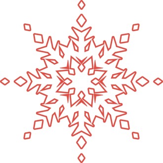 Unique Red Outlined Snowflake