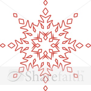 Unique Red Outlined Snowflake