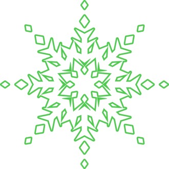 Bright Green Snowflake