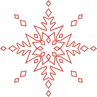 Red Line Art Snowflake