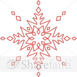 Red Line Art Snowflake