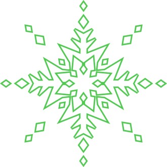 Green Line Art Snowflake