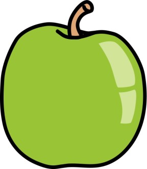 Green Shiny Apple Clipart