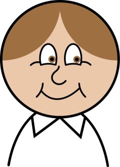 Cartoon Face with Brown Hair