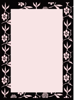 Pink on Black Floral Border