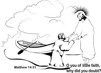 Peter Lacks Faith Clipart