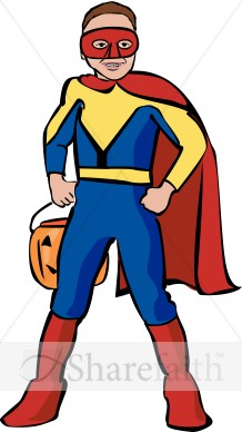 Boy Superhero Clipart in Color