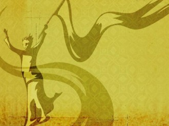 Praiser with Flag Background