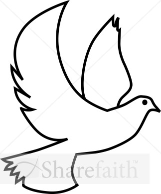 Winged White Dove Clipart Image