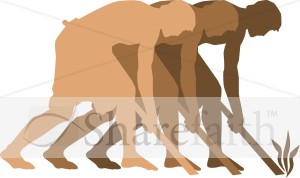 Three Workers in the Field Clipart