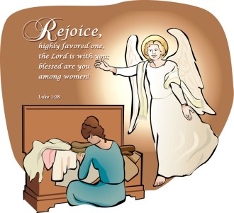 Angel Visits Mary and Says Rejoice