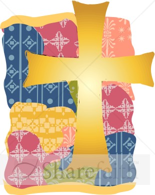 Gold Cross with Quilted Pattern