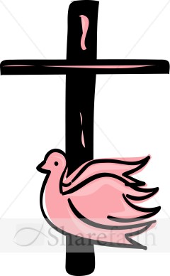 Black Cross and Pink Dove