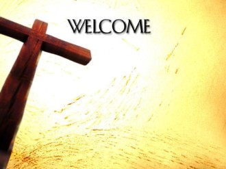 Bright Lights with Cross and Welcome