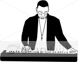 Keyboard and Worshiop Leader Clipart