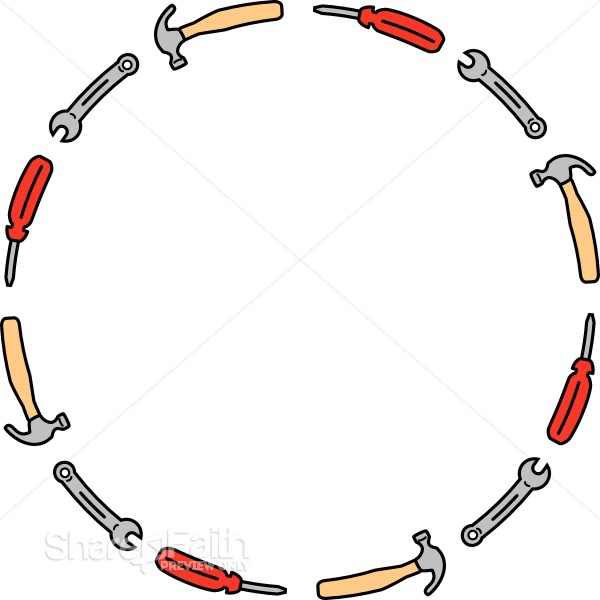 Round Tool Border Childrens Church Clipart