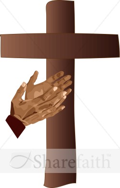 Cross with Hands Clipart