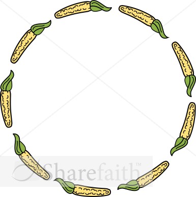 Corn on the Cob Round Border | Thanksgiving Borders