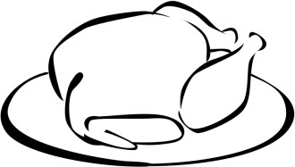 Black and White Turkey Clipart