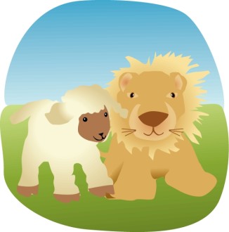 Lion and the Lamb Clipart