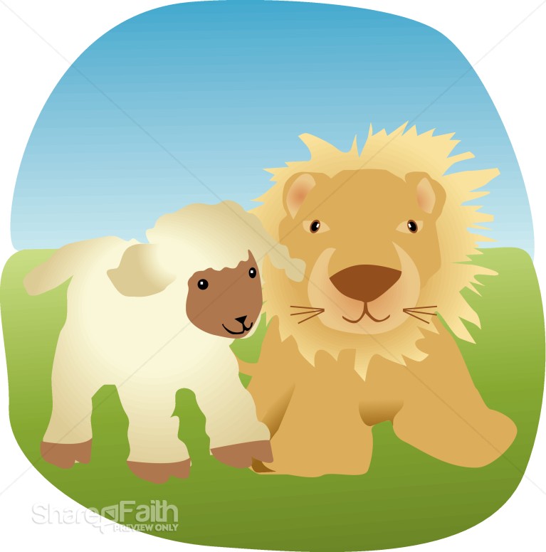 Lion and the Lamb Clipart