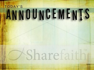 Todays Announcements Worship Service Background